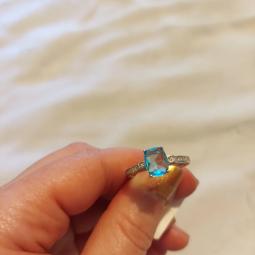Sky Blue Topaz Ring Size 10 - Picture 12 of 15